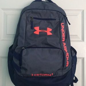 Navy and coral Under Armour Backpack